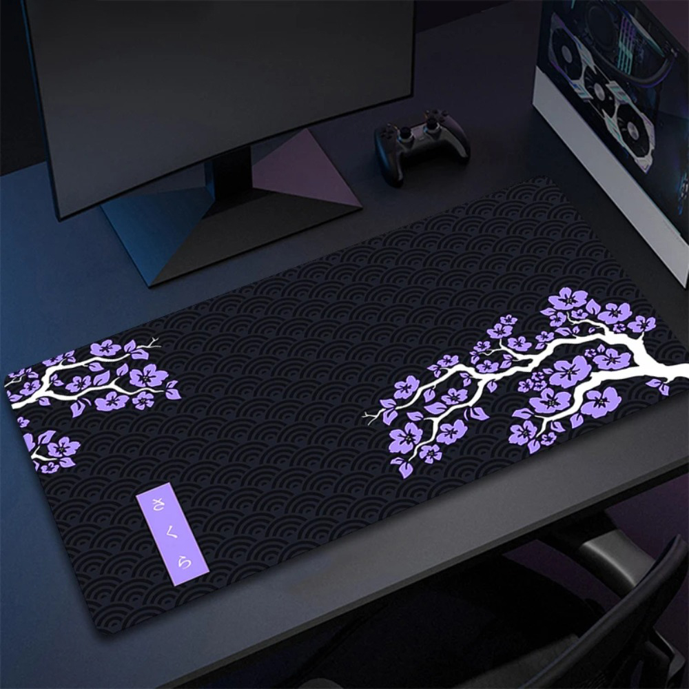 Tradescantia Purple - Purple Sakura Mouse Pad Large Mousepads