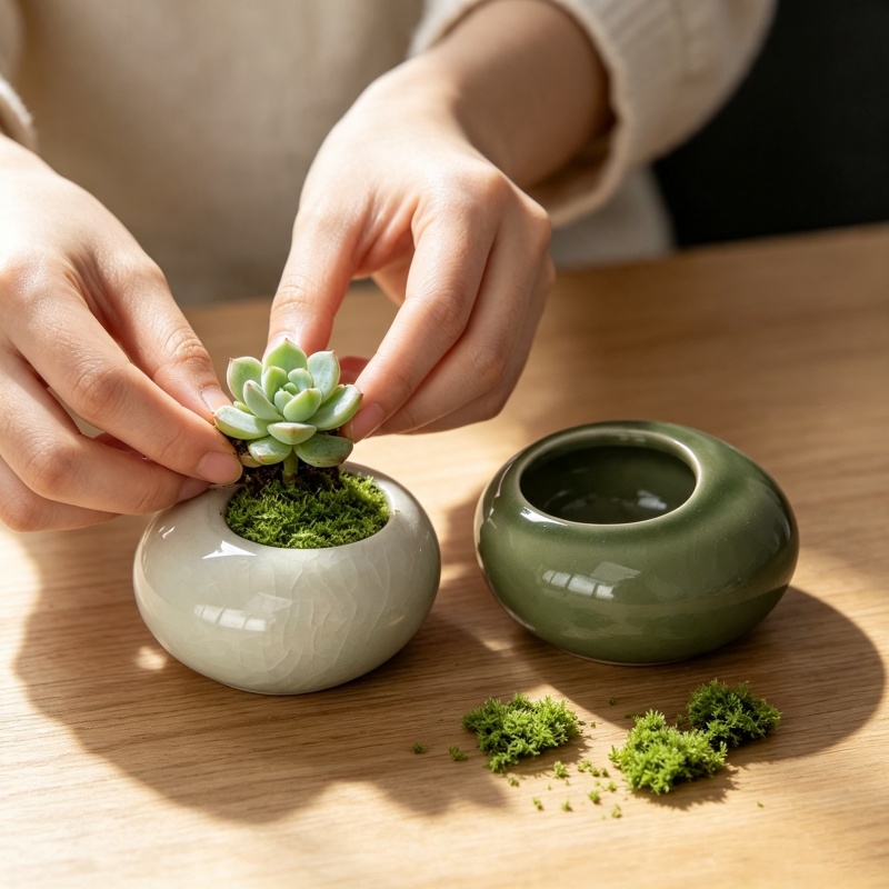 Mini Ice Crack Glazed Plant Po - Echeveria Succulent review and price
